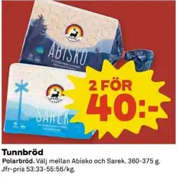 Coop Tunnbröd erbjuda