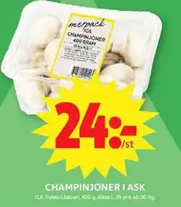 ICA Maxi Ica Champinjoner i ask erbjuda