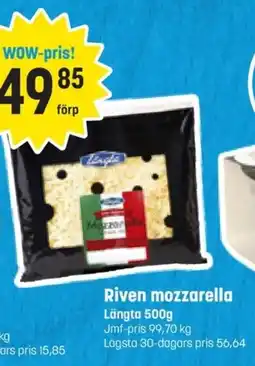 Eurocash Längta Riven mozzarella erbjuda