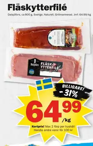 Fläskytterfilé, Medlemspris
