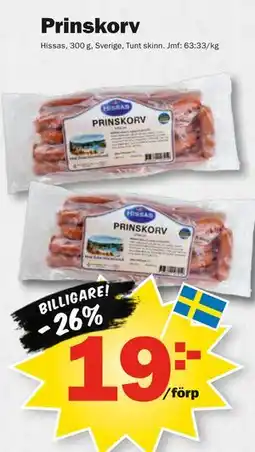 Pekås Prinskorv erbjuda