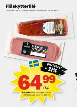 Pekås Fläskytterfilé, Medlemspris erbjuda