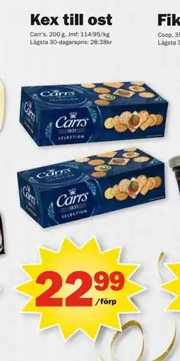 Pekås Kex till ost erbjuda