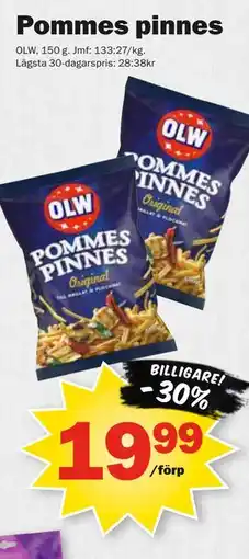 Pekås Pommes pinnes erbjuda