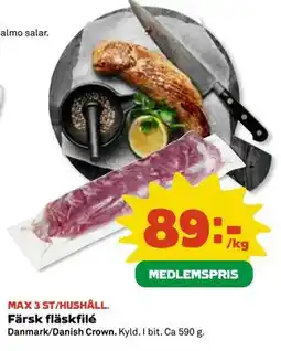 Coop Daglivs Färsk fläskfilé, Medlemspris erbjuda