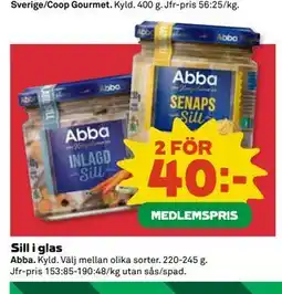 Coop Daglivs Sill i glas, Medlemspris erbjuda