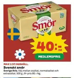 Coop Daglivs Svenskt smör, Medlemspris erbjuda