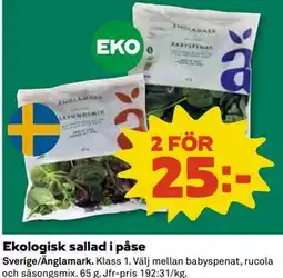 Coop Daglivs Ekologisk sallad i påse erbjuda