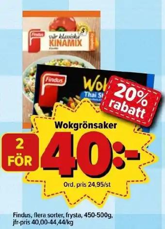 Östenssons Findus Wokgrönsaker 450-500g erbjuda