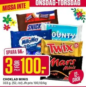 ÖoB CHOKLAD MINIS erbjuda