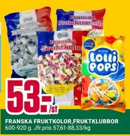 ÖoB FRANSKA FRUKTKOLOR,FRUKTKLUBBOR erbjuda