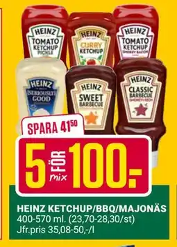 ÖoB HEINZ KETCHUP/BBQ/MAJONÄS erbjuda