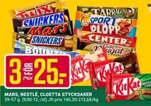 ÖoB MARS, NESTLÉ, CLOETTA STYCKSAKER erbjuda