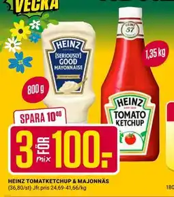 ÖoB HEINZ TOMATKETCHUP & MAJONNÄS erbjuda