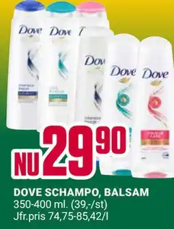 ÖoB DOVE SCHAMPO, BALSAM erbjuda