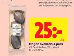 ICA Kvantum Mogen avokado 3-pack erbjuda