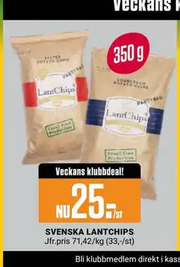 ÖoB SVENSKA LANTCHIPS, Medlemspris erbjuda