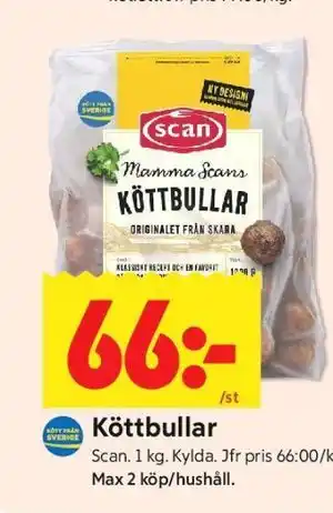 ICA Kvantum Köttbullar erbjuda