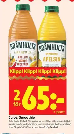 ICA Kvantum Juice, Smoothie erbjuda