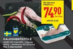 Willys KALKONBRÖSTFILÉ, Medlemspris erbjuda