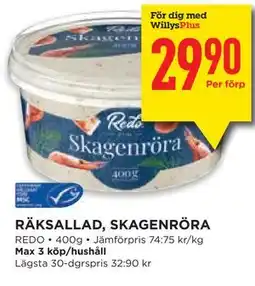 Willys RÄKSALLAD, SKAGENRÖRA, Medlemspris erbjuda