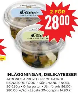 Willys INLÄGGNINGAR, DELIKATESSER erbjuda