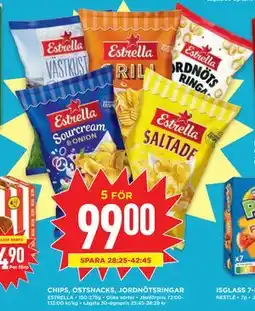 Willys CHIPS, OSTSNACKS, JORDNÖTSRINGAR erbjuda