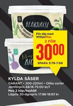 Willys KYLDA SÅSER, Medlemspris erbjuda