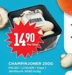 Willys CHAMPINJONER 250G erbjuda