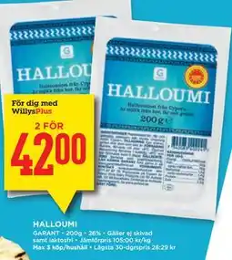 Willys Hemma HALLOUMI, Medlemspris erbjuda