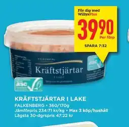 Willys Hemma KRÄFTSTJÄRTAR I LAKE, Medlemspris erbjuda