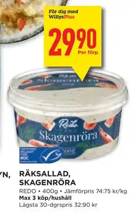 Willys Hemma RÄKSALLAD, SKAGENRÖRA, Medlemspris erbjuda