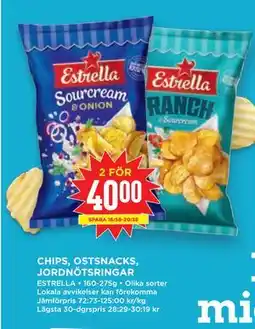 Willys Hemma CHIPS, OSTSNACKS, JORDNÖTSRINGAR erbjuda