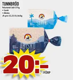 Din Mat POLARBRÖD Tunnbröd erbjuda