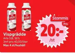 Nya Pulsen ARLA Vispgrädde erbjuda