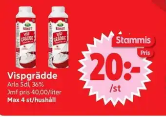 Nya Pulsen ARLA Vispgrädde erbjuda