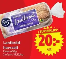 Nya Pulsen Fazer Lantbröd havssalt erbjuda