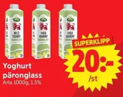 Nya Pulsen Arla Yoghurt päronglass erbjuda