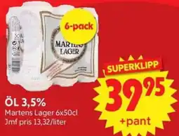 Nya Pulsen Martens Lager Ol 3.5% erbjuda