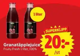 Nya Pulsen Fruity Fresh Granatäpplejuice erbjuda