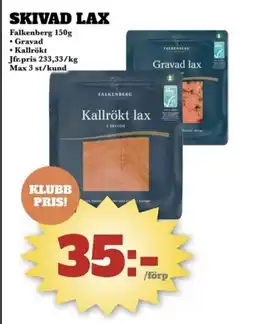 Bonum Matmarknad Falkenberg Skivad lax erbjuda