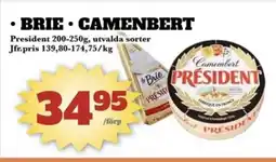 Bonum Matmarknad PRESIDENT Brie • Camembert erbjuda
