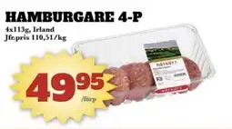 Bonum Matmarknad Hamburgare 4-p erbjuda