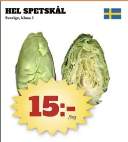 Bonum Matmarknad Hel spetskål erbjuda