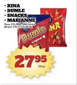 Bonum Matmarknad Fazer Kina • Dumle • Snacks • Marianne erbjuda