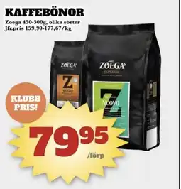 Bonum Matmarknad Zoegas Kaffebönor erbjuda