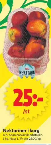 ICA Supermarket ICA Nektariner i korg erbjuda