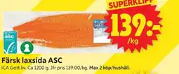 ICA Supermarket ICA Färsk laxsida ASC erbjuda