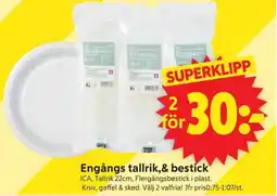 ICA Supermarket Engångs tallrik, & bestick erbjuda