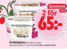 ICA Supermarket SIA Gräddglass erbjuda